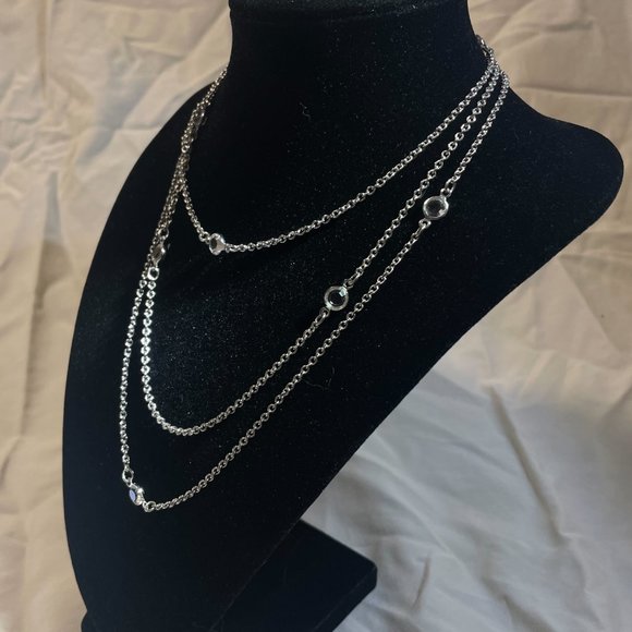 NWOT Authentic Origami Owl 48" Silver Crystal Station Chain Necklace | C$15 - Picture 2 of 5